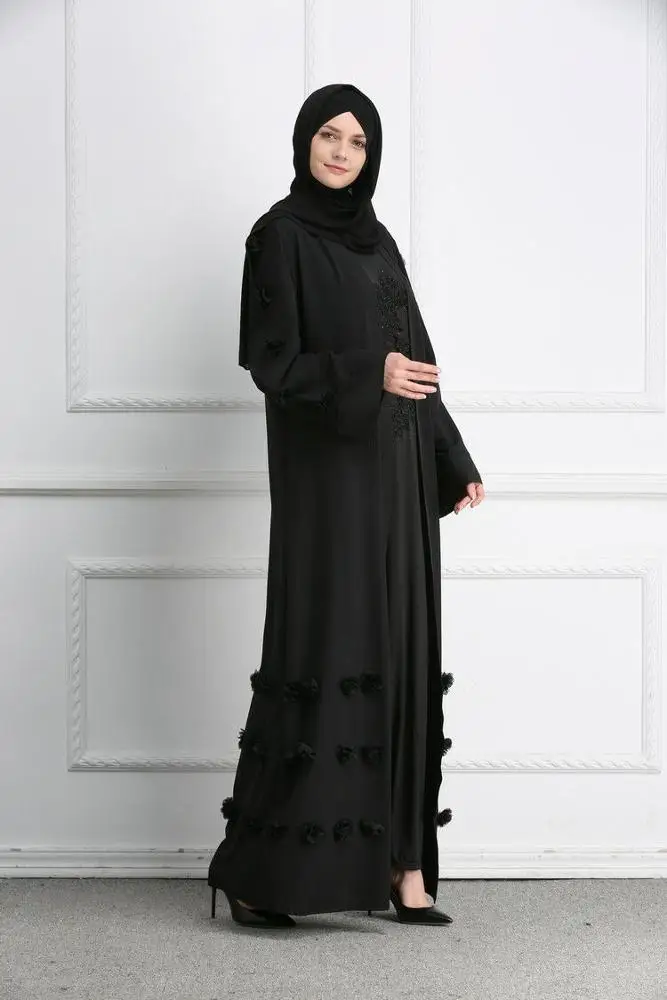 
Abaya Muslim Open Front Cardigan Vintage Maxi Womens Dress Party Evening Prom 