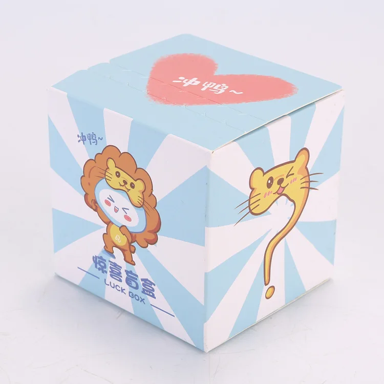 Lucky mystery folding paper box custom printed logo surprise box cartoon toy hand-done product blind box wholesale