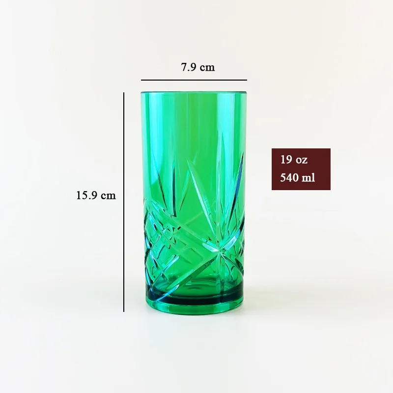 Hot sales 400ml Transparent Acrylic Light Luxury Plastic Cup for Milk Coffee Tea  Crystal Cup for Whisky