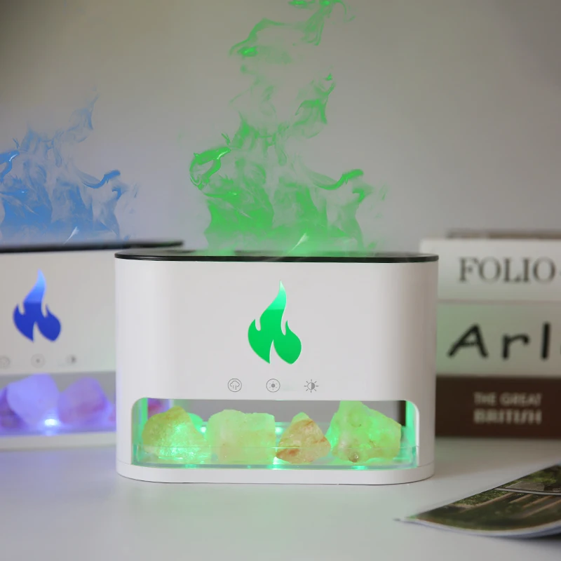 Newest Portable Mini Ultrasonic Air Humidifier Diffuser 250ml Salt Stone Essential Oil Aroma Diffuser With Colorful Light