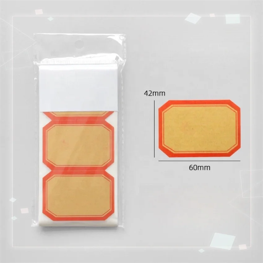 Factory Custom Simple Kraft Paper Self-Adhesive Sticker UV Printed Small Commodity Price Name Mark Mouth Take Paper Packaging