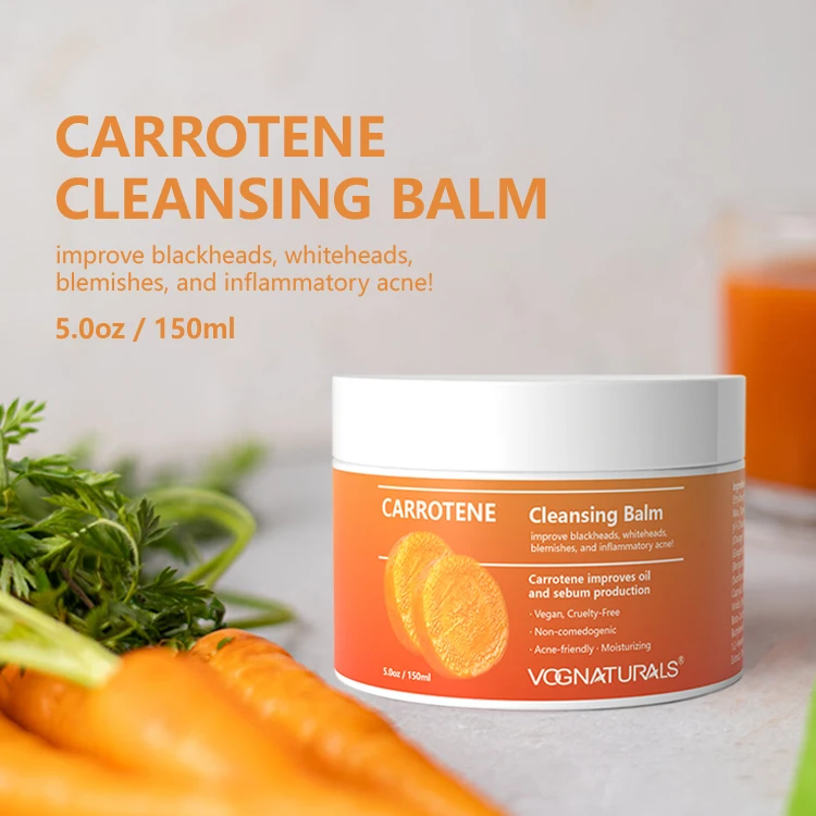 Private Label Carrotene Cleansing Balm Moisturizing Refreshing Deep Cleansing Facial Wash Balm