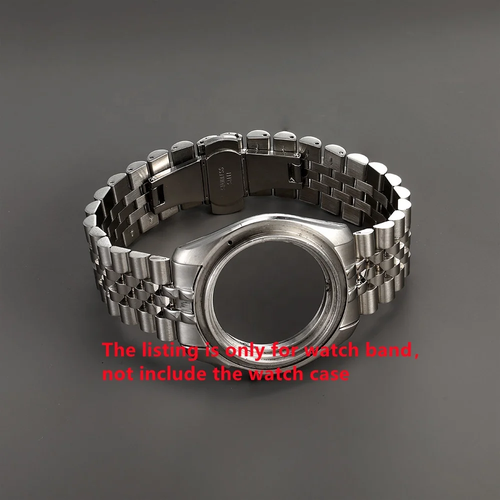 
22mm 316L Stainless Steel Solid Curved End Jubilee Butterfly Buckle Watch Band Strap Suitable For SKX007 Watch 