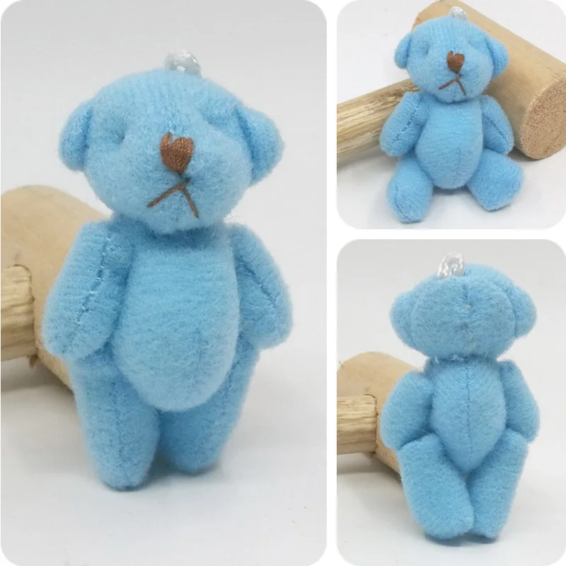 Hot Selling 6CM Small Plush Joint Teddy Bear Keychain Cheap Price Promotional Gift Mini Teddy Bear Bouquet Toy