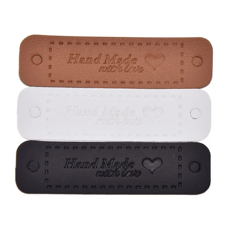 Diy Sewing Accessories Handmade Labels Pu Leather Labels Series Hand Made For You Leather Tags For Clothing Tag