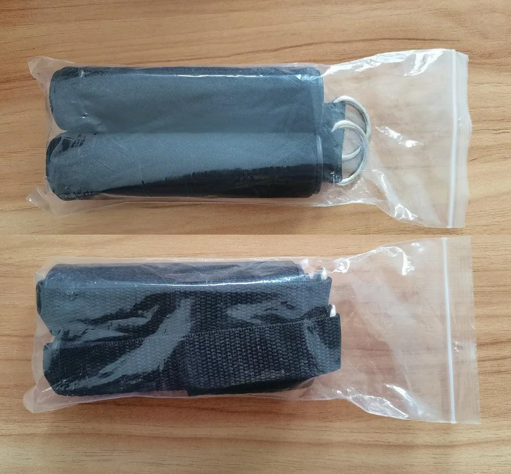 resistance band handles with foam and metal or plastic clip for door gym fitness exercise equipment