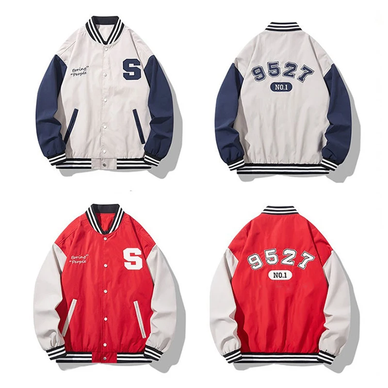 2022 Hot Selling Korean Baseball Embroidery Collage Jacket Breathable Sublimation Baseball Jacket For Men/