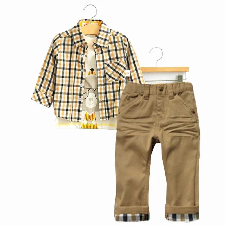 Autumn New Boys Clothing Sets Jacket Shirts Pant 3pcs Suits Clothing Kids Long-sleeved clothed for Kids