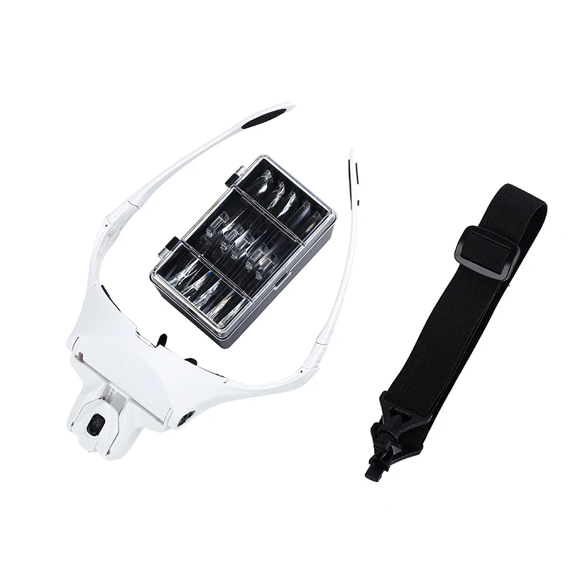 1x 1.5x 2x 2.5x 3.5x Lens Interchangeable Head Eye Magnifying Glasses With Lamp