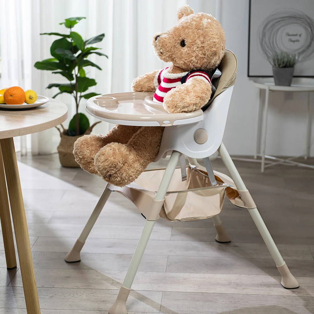 Popular modern foldable stainless steel kids feeding high chair dining chair