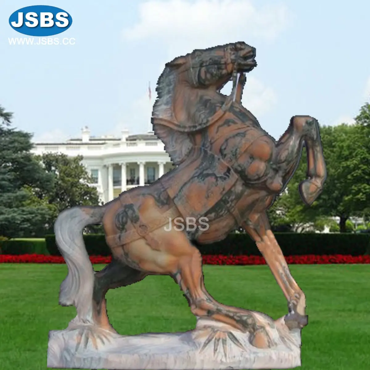 Low Price Hand Stone Carved Marble Life Size Horse Statues Sculpture For Sale
