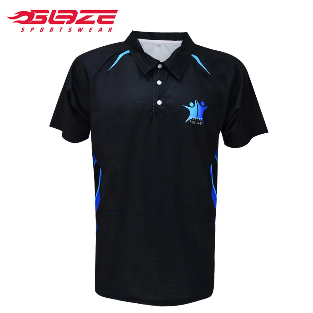 Customized logo short sleeve plain black golf polo shirt men