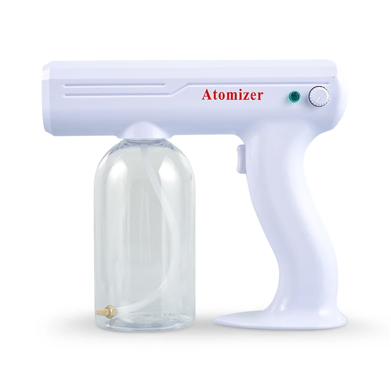 
Handhold battery operated wireless electric charging blue light nano atomizer atomization gun disinfection fog machine 