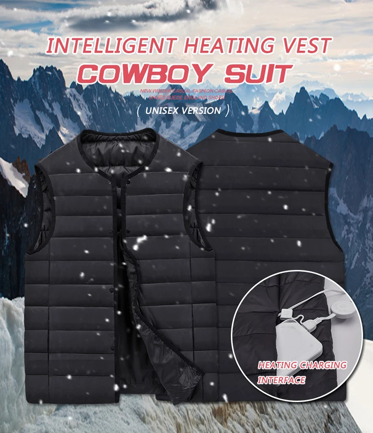 Custom Unisex Waterproof Body Warm usb Electric Battery Heated Vest Jacket