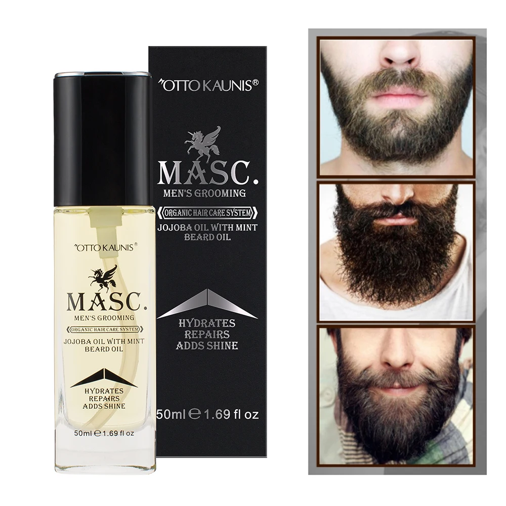 Beauty Care Pure Organic Jojoba Oil& Mint with Natural Ingredients Growing Product Best Beard Oil for Men