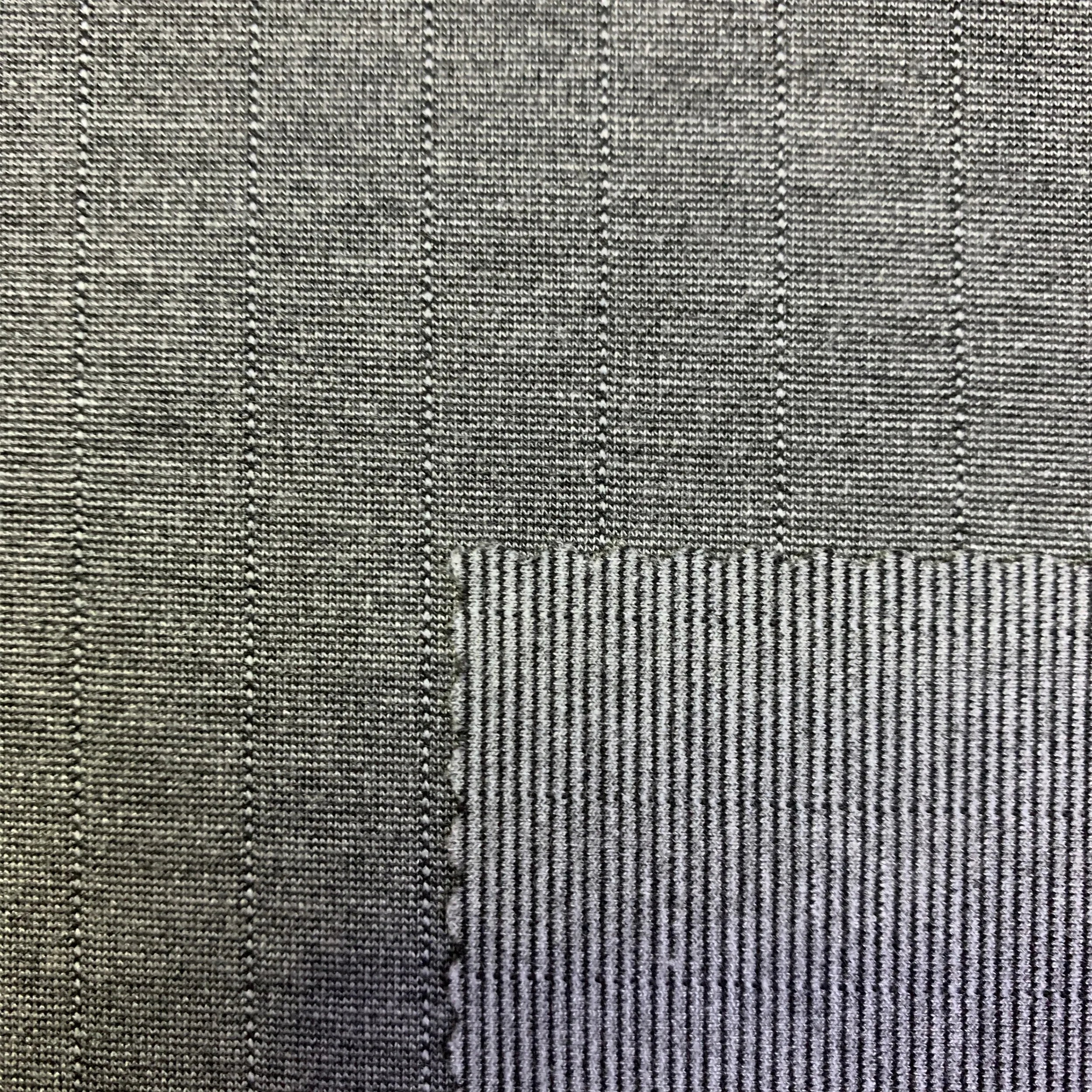 Best Quality Stripe Knit Rayon Spandex Ponte De Roma Fabric For Suit Waisted Pants