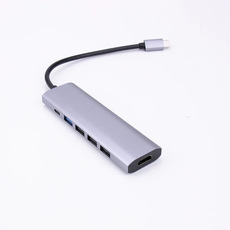 Оптовая продажа с фабрики прямые продажи USB-разветвитель концентратор 4 порта HDTV 4K PD 100 Вт 6 в 1 док-станция USB C для