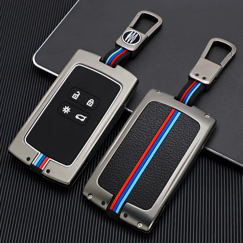 Zinc Alloy+Silicone Key Shell Case Protector Metal Key Bag Covers Suitable for Renault Clio Espace5 Master Bus Talisman Megane