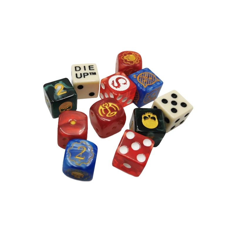 Acrylic Customized Engraved logo Dice for Games