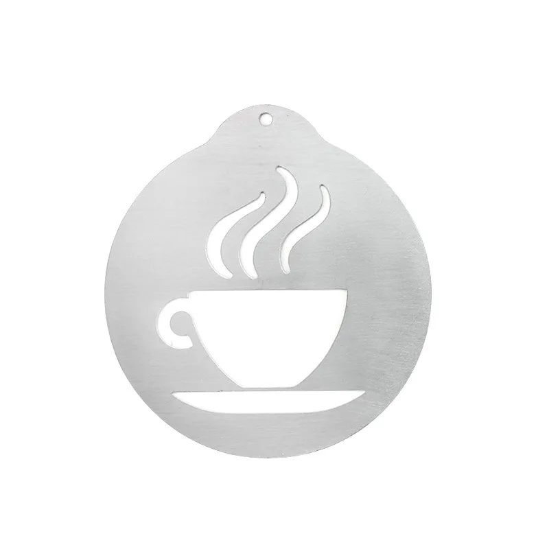 KLP Customized Stainless Steel  Coffee Decorating Stencils Latte Art Set Cappuccino Template