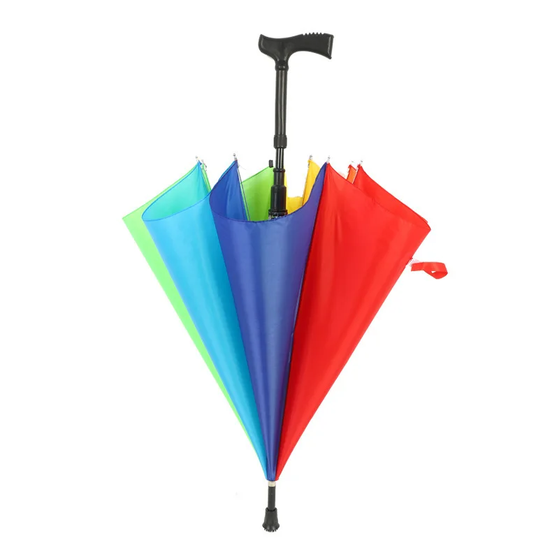 Manufacturers Direct Sales Multi-functional Elderly Umbrella Rainbow Walking Stick Weather Umbrella for Climber