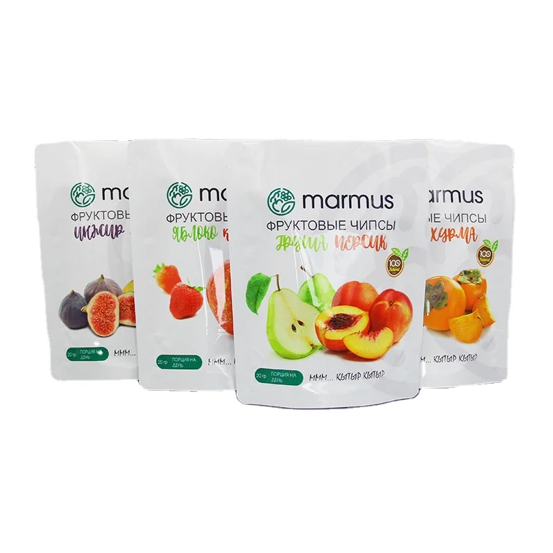 Custom Printing Zipper Bag Biodegradable Dried Fruit Packaging Ziplock Bags Vacuum Potato Crisps Plastic Food PE Snack Bag HF