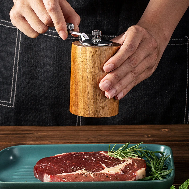 Long Hand Crank Manual Pepper Grinder Spices Mill Grinding Tool For Home Kitchen