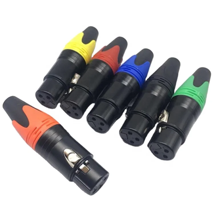 xlr connector audio plug microphone plug 3pin speaker connector male & female colour mic connector