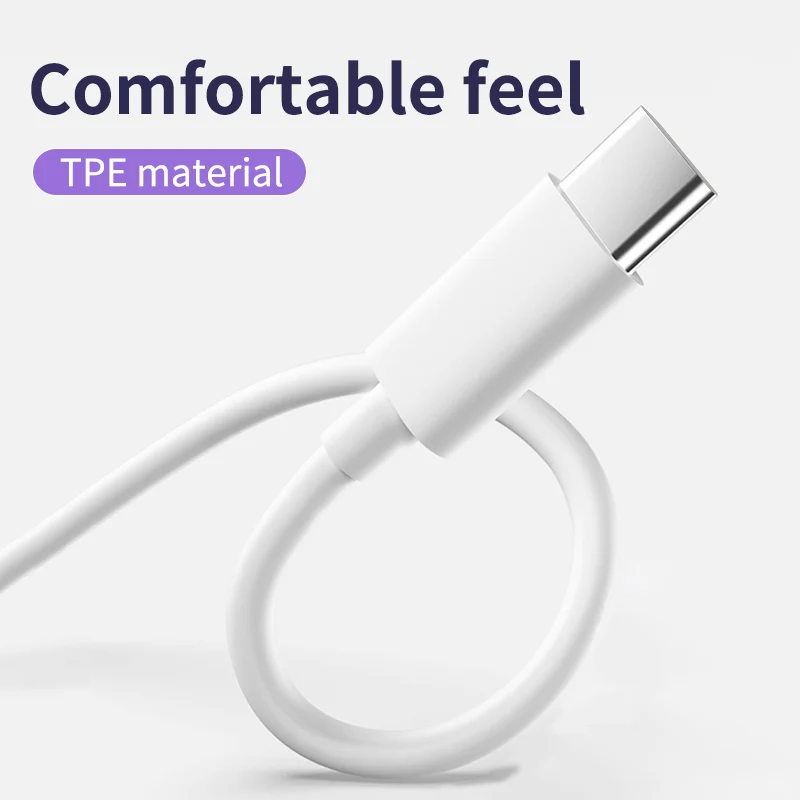 
Type C To Type C TPE Fast Charging Data Cable 5V 3A 60w White PD USB-C Cable For Computer For Phone 