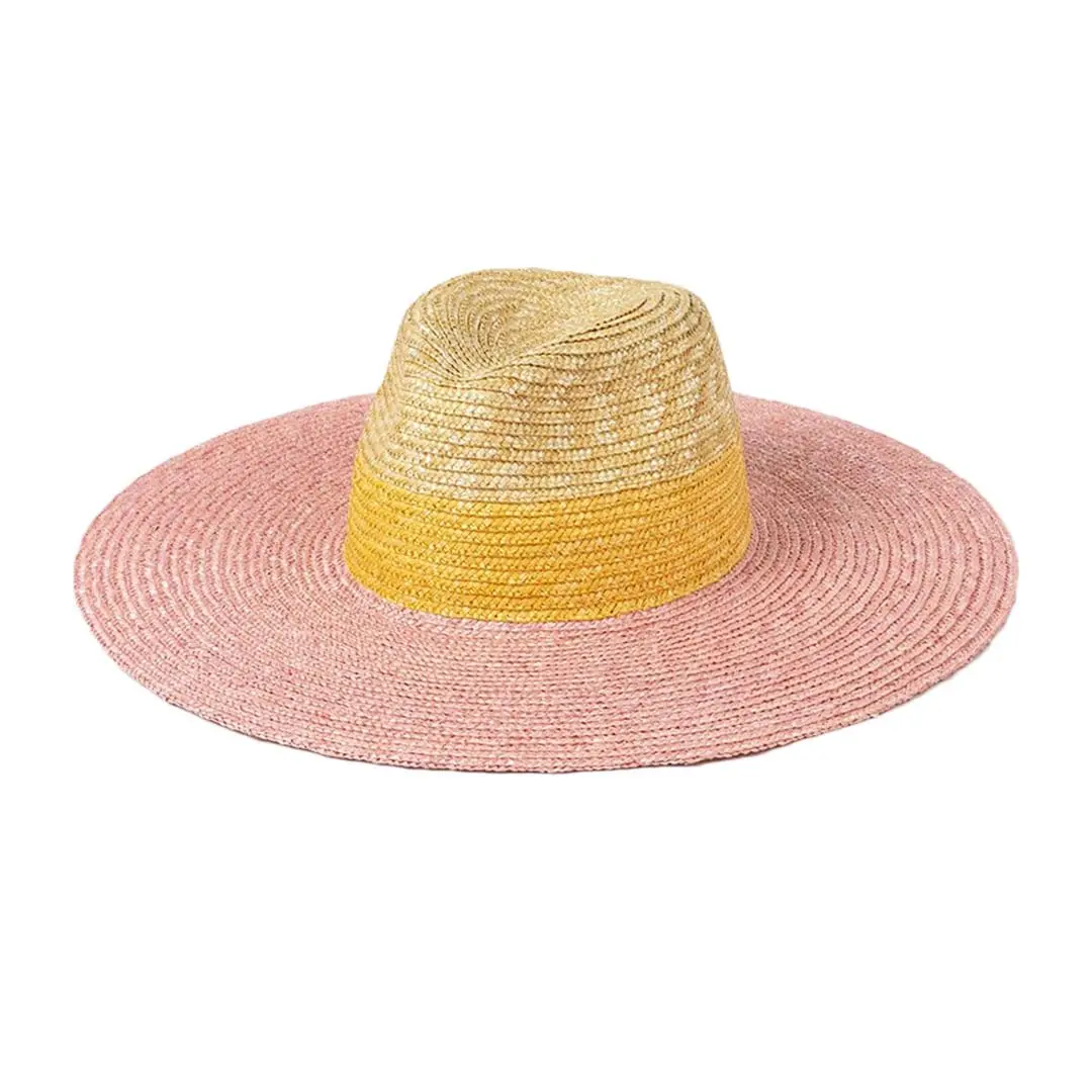 Spring Summer Fashion Mix Color Wheat Wide Brim Jazz Top Women Straw Hats Visor Sun Sombrero for Women Ladies