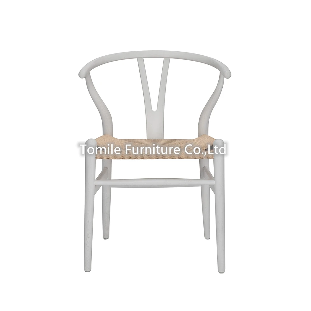 Высококачественный стул Wishbone, белый Y-образный стул, обеденные стулья из массива дерева, стулья из ротанга от профессионального завода