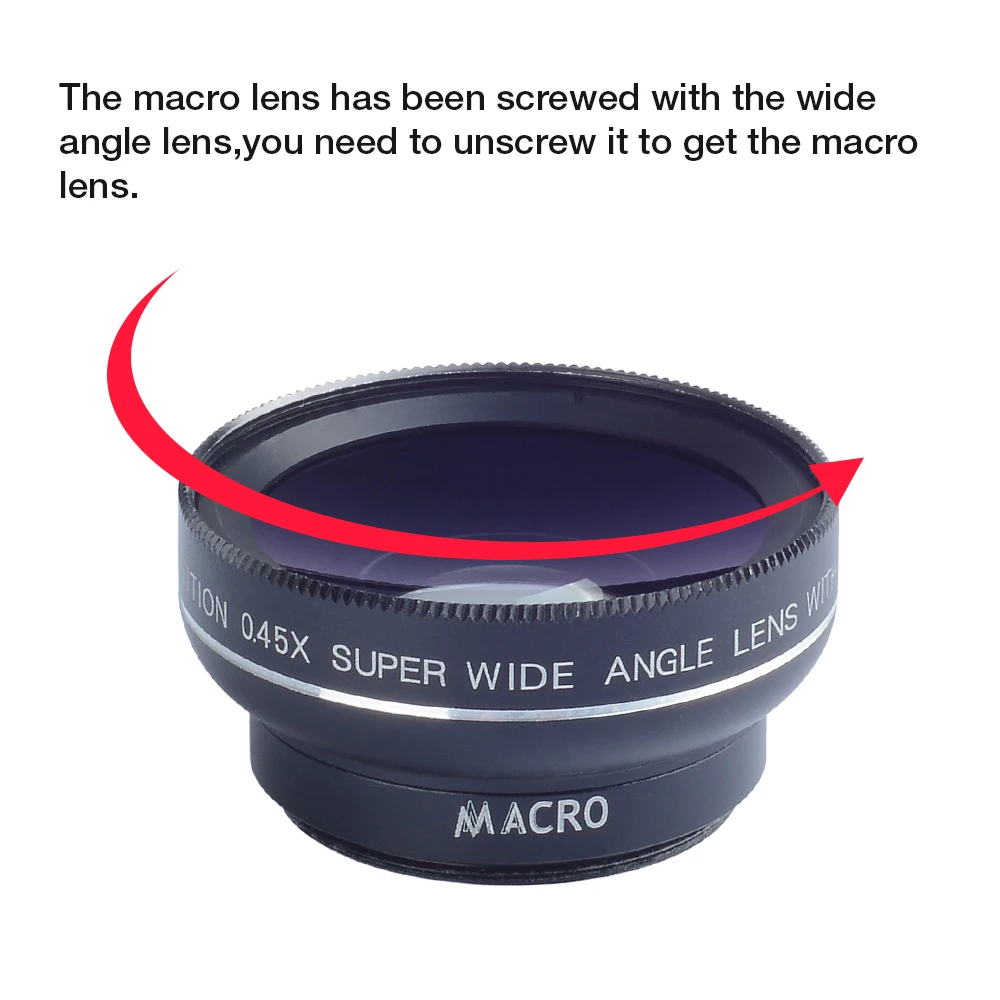 Универсальный широкоугольный зажим для макрообъектива мобильного телефона