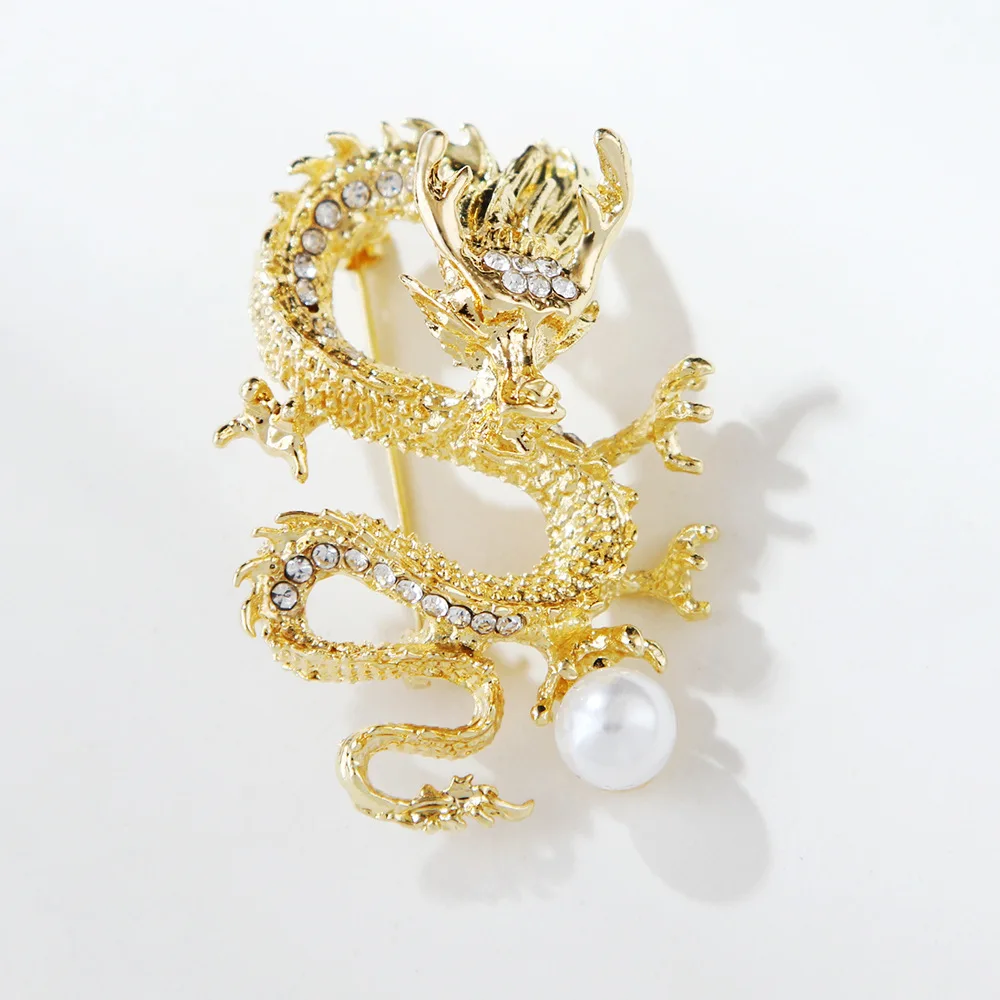 custom designer brooches metal luxury women rhinestone pearl broach pins