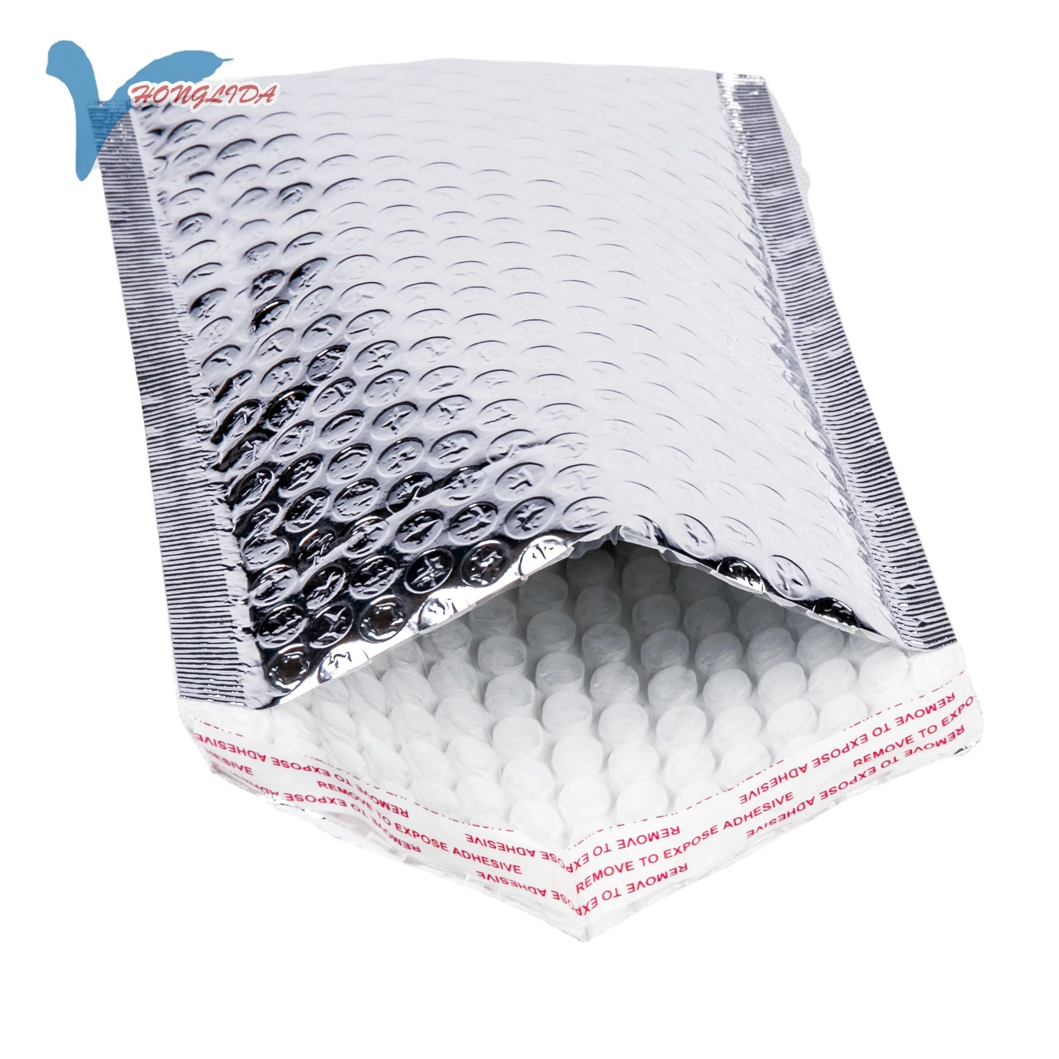 metallic aluminum foil bubble bag thermal insulation bubble mailer in silver