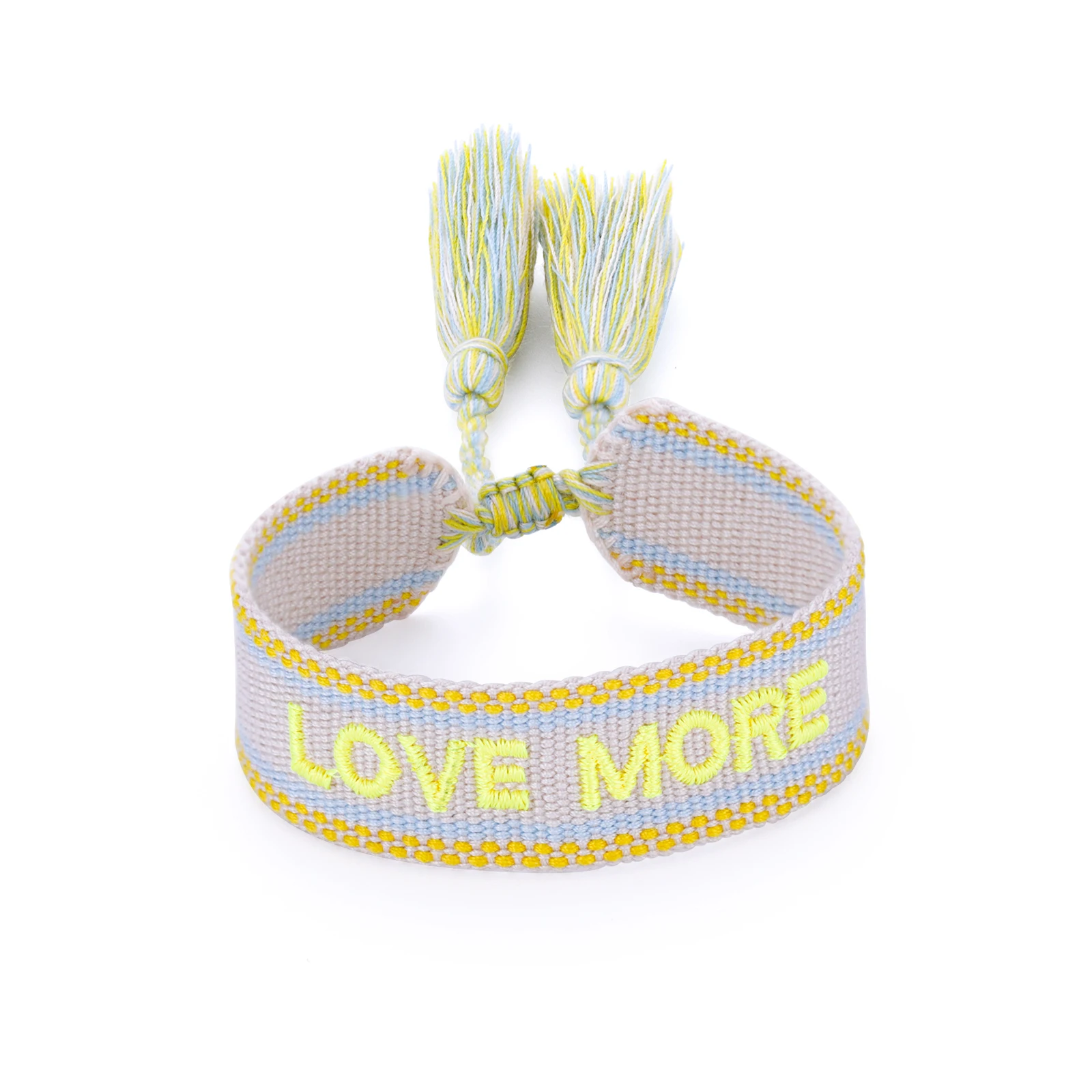 
Adjustable Women Handmade Knitted Cotton Fabric Thread Polyester Custom Hand Braided Woven Friendship Bracelet 