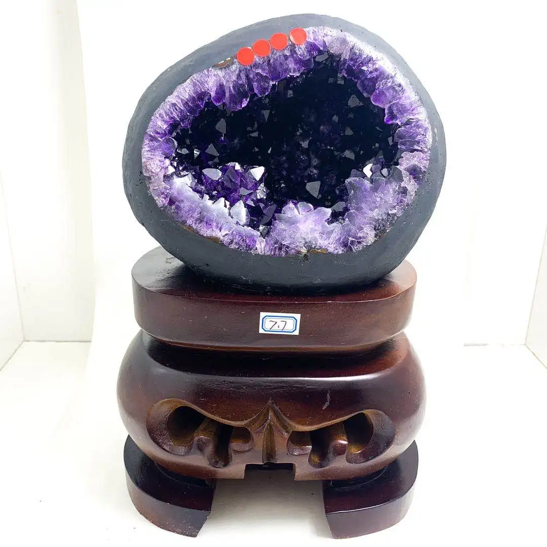 
Wholesale quality natural Crystal Uruguay Amethyst Money Bag amethyst geode presents a gift 