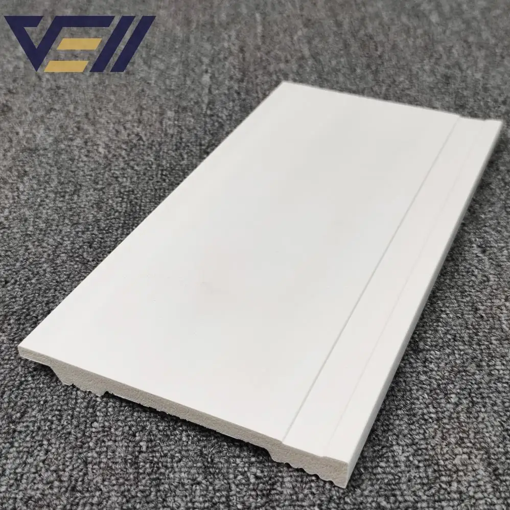 Vell High Quality factory white black PS skirting board  tiles plastic  board design for  kitchen cabinet