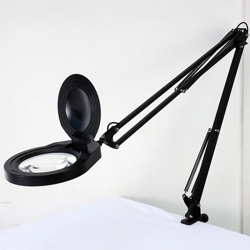 LED Magnifying Lamp - Daylight White Illumination 10X Magnifying Glass - Magnifier Desk Lamp with Light for Craft Reading Work