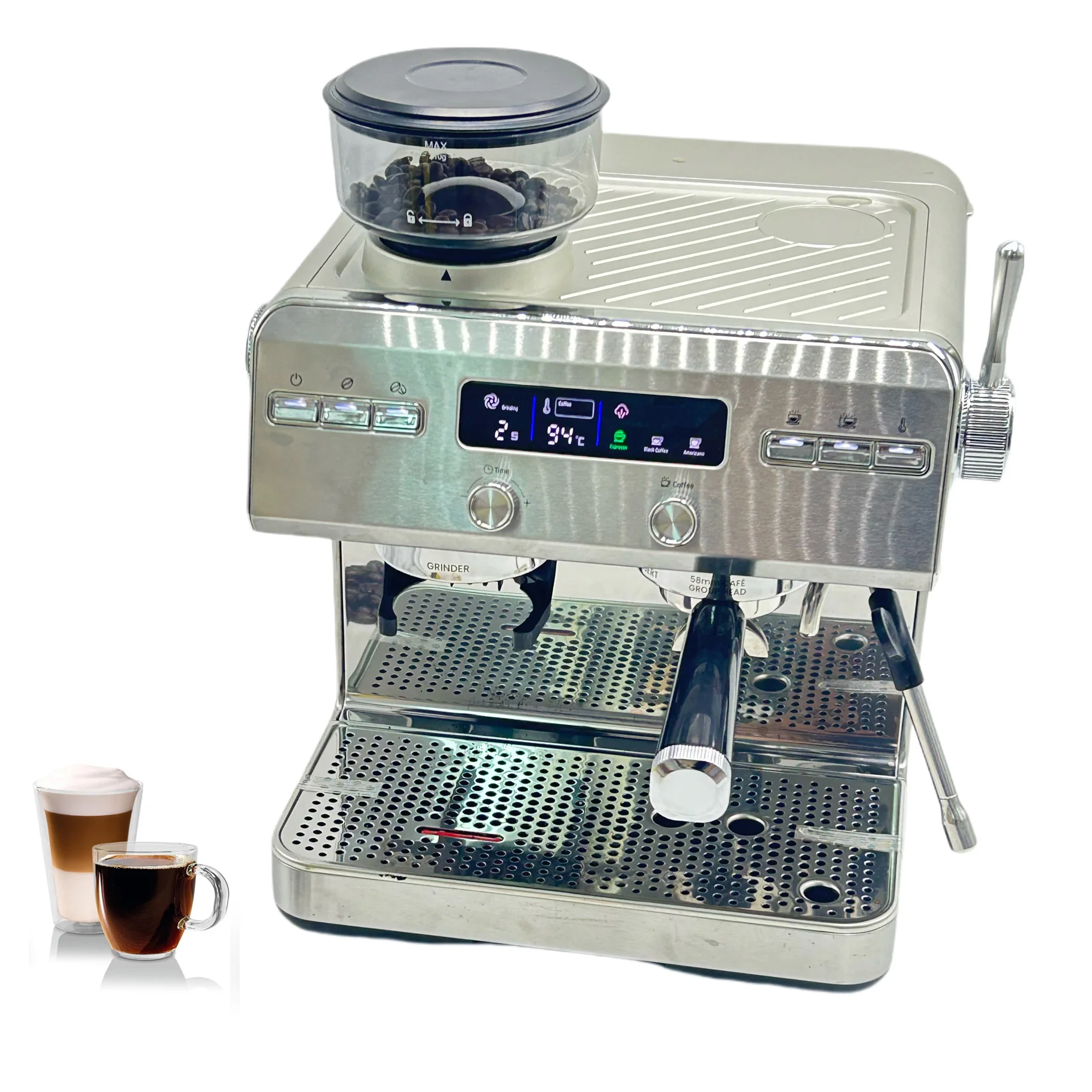 Commercial Electric Stainless Steel Espresso & Coffee Maker Cappuccino Machine for Household & Hotel Use