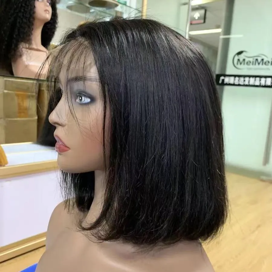 Cheap Price Short Bob Human Hair Wig,8inch-14inch Wholesale Mink Brazilian Hair Wig,4x4 Closure Short Bob Wigs For Black Women