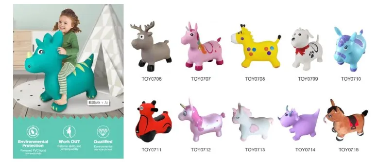 Kids inflatable bouncing donkey animal jumping toys for children