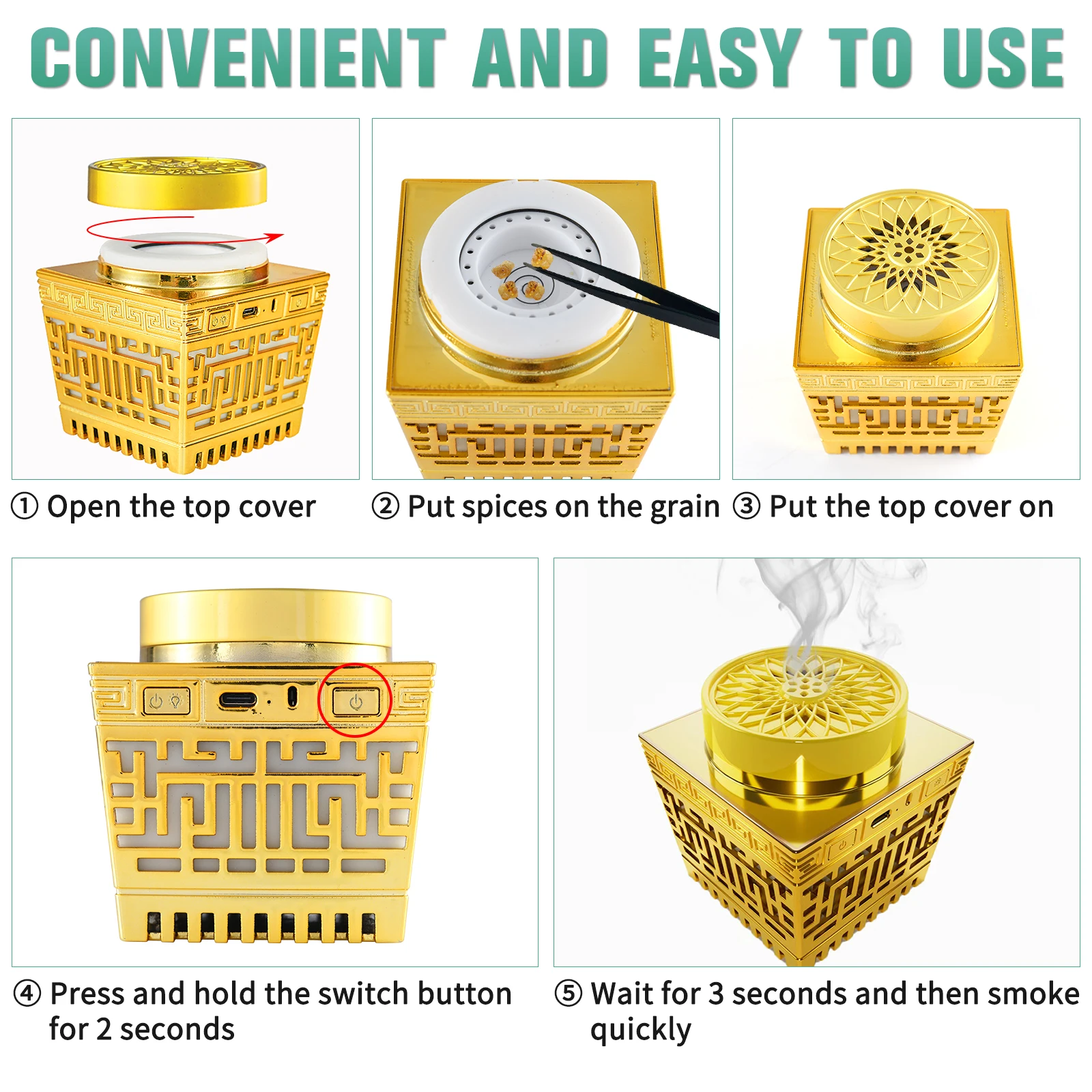 New Style Koran Speaker Burner Incense Arab Portable Aromatherapy Diffuser Muslim Quran Bukhoor Speaker