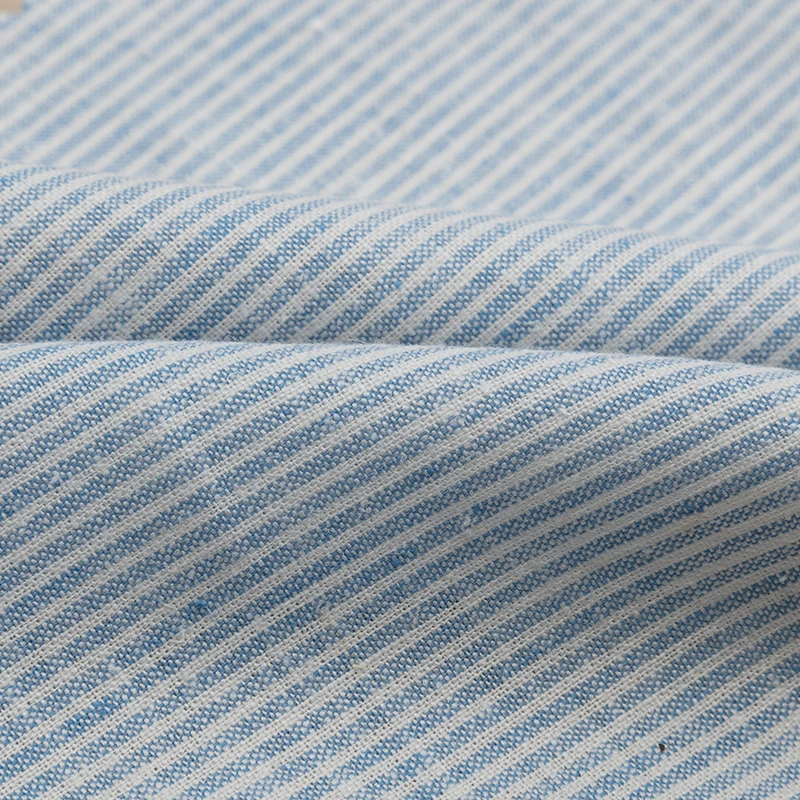 
High quality 54% hemp 44% organic cotton 2% spandex stripe fabric for clothing 