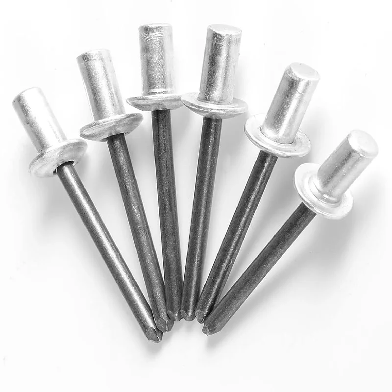 Aluminum Pop Rivet 1/8 Diameter #4 Sealed Oval Pan Round Head Closed End Blind Rivets