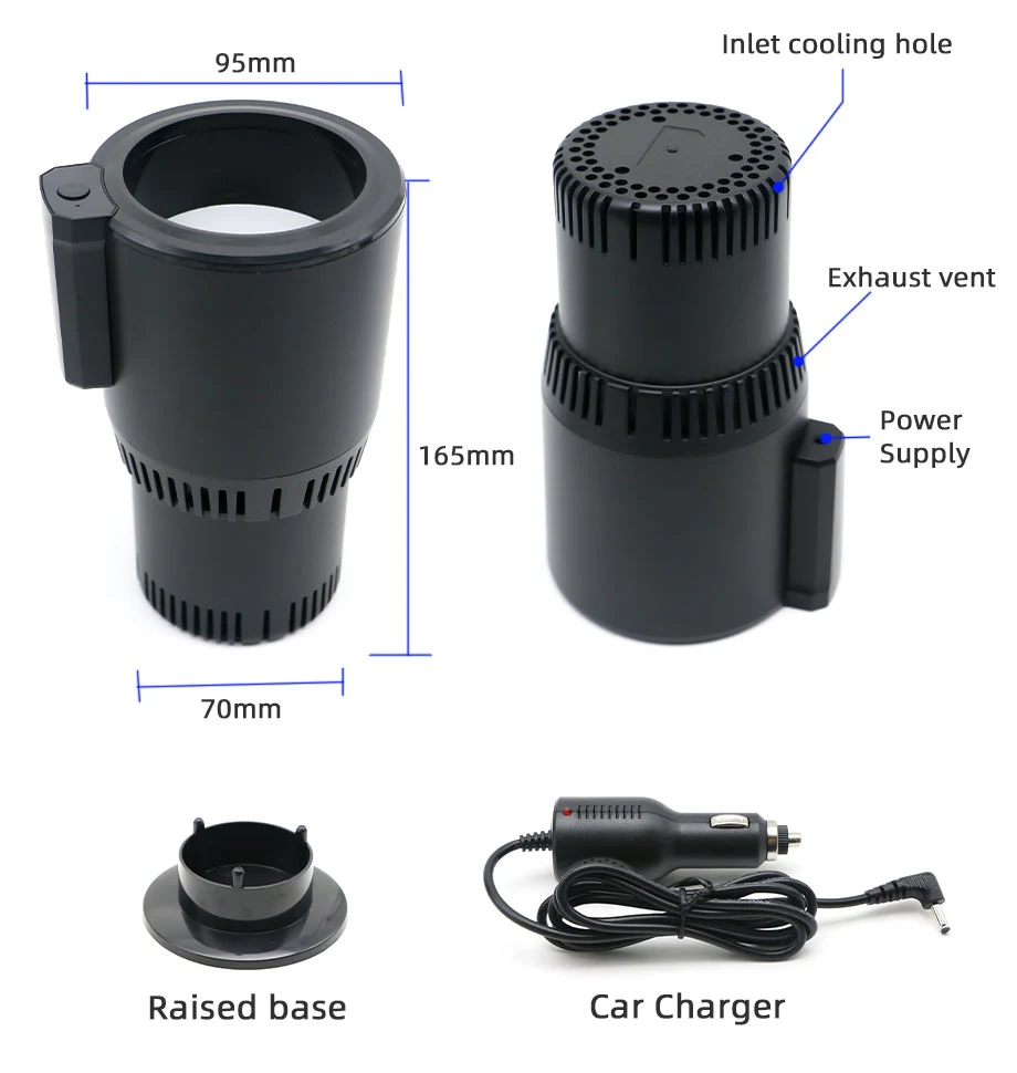 Fashion Design 2-in-1 Hot & Cold Car Cup Holder Fast Cooling Heating Smart Refrigerator -3°C~60°C for car interior home office