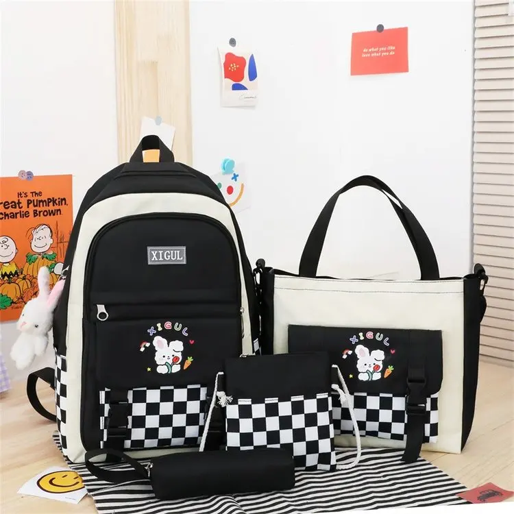 4 шт. набор рюкзак для девочек Дети средняя школа старшей школы студента колледжа Повседневный Рюкзак детский школьный рюкзак