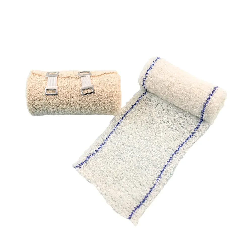 Anthrive Factory Wholesale Spandex Cotton Crepe Bandage Bleached Elastic Crepe Bandage With Aluminum Clip