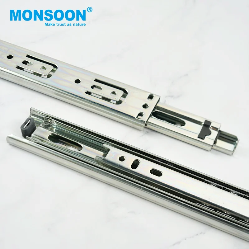 Telescopic Channel Ball Bearing Drawer Slide Triple Extension Drawer Slide