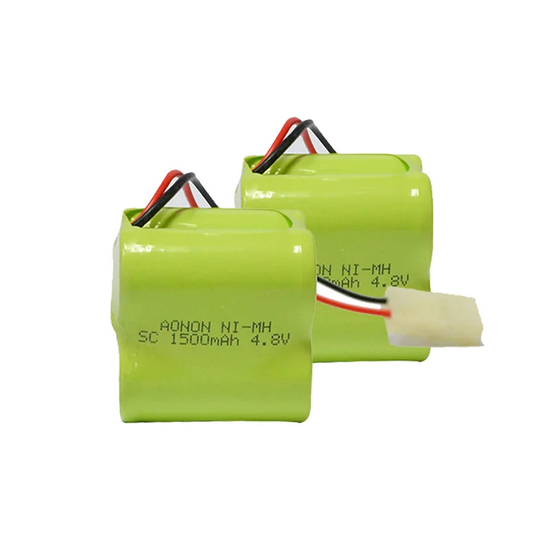 r/c race car & boat power battery ni-mh cylindrical rechargeable battery pack sc 4.8v 1500mah with wire & connector