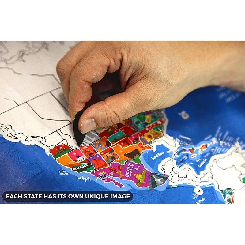 Custom Wall World Map Paper Scratch Off World Travel Map